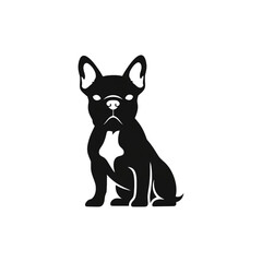 【Animals Icons – Basic】French Bulldog Silhouette Logo | フレンチブルドッグのシルエットロゴ