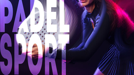 Energetic padel player showcases skill in a vibrant sports setting during an evening tournament