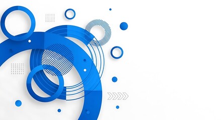Abstract blue circles isolated on white background, creating a modern and visually appealing design element