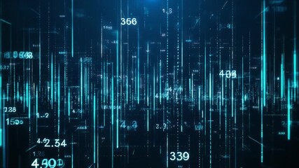 Dynamic data stream visualizes big data analytics in modern technology, offering insights and trends for financial and business strategy - Powered by Adobe