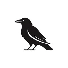 【Animals Icons – Basic】Crow Silhouette Logo | ミステリアスなカラスのシルエットロゴデザイン