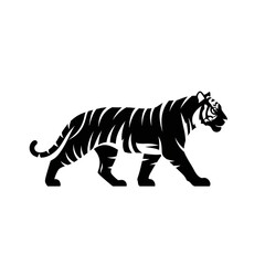【Animals Icons – Basic】Walking Tiger Silhouette Logo | 歩くトラのシルエットロゴデザイン