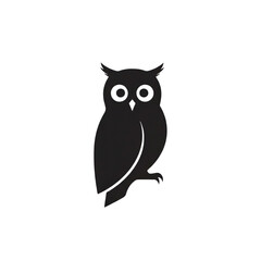 【Animals Icons – Basic】Stylish Owl Silhouette Logo | おしゃれなフクロウのシルエットロゴデザイン