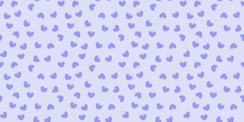 Hand-drawn overprint heart pattern on soft purple background