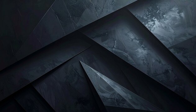 Shadowy geometric shapes overlapping in matte dark layers, modern abstract wallpaper forming a mysterious cinematic atmosphere with deep tones, soft gradients, subtle depth, refined structure, and cal
