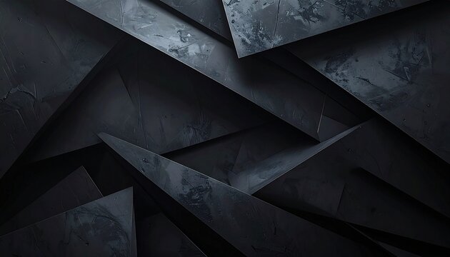 Shadowy geometric shapes overlapping in matte dark layers, modern abstract wallpaper forming a mysterious cinematic atmosphere with deep tones, soft gradients, subtle depth, refined structure, and cal