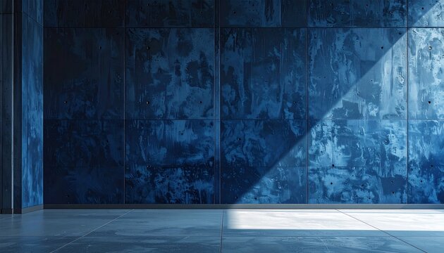 Dark blue matte concrete wall texture with rough porous details industrial minimalism background for architecture interior design abstract pattern modern surface construction material urban creative a
