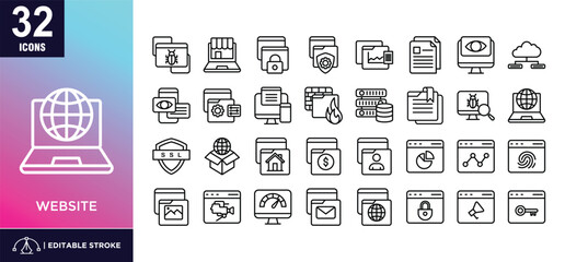 Website line icon set