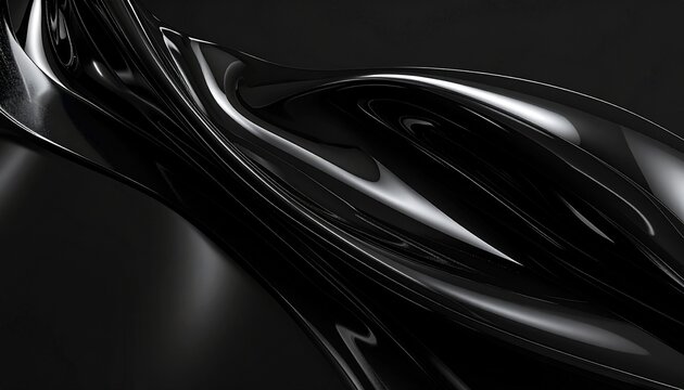 Glossy black plastic texture with curved shiny reflections, futuristic minimalistic surface pattern ideal for modern design projects, sleek background applications, abstract digital art, innovative vi - Powered by Adobe