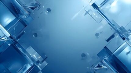 Lucid Abstract – Blue Glass Geometry