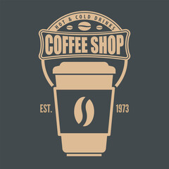 Coffee shop logo design template. Vector illustration