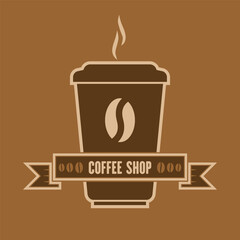 Coffee shop logo design template. Vector illustration