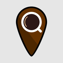 Coffee Location Marker Icon for Caf&eacute; Maps. Vector illustration