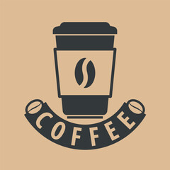 Coffee shop logo design template. Vector illustration