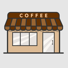 Cozy Coffee Shop Building. Flat design. Vector illustration