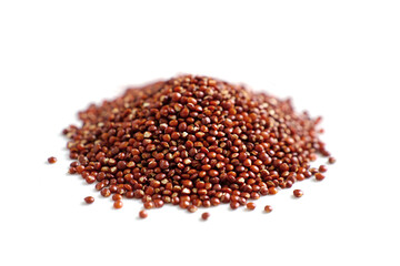 red quinoa seeds isolated on white background