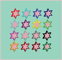 Multicolor 3d stars vector
