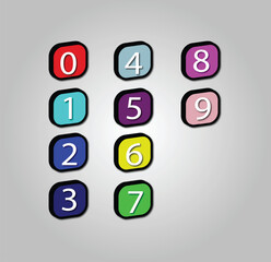Multicolor 3d number zero to nine vector
