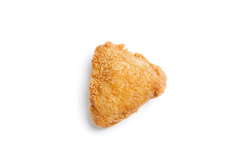 Grilled chicken meat on a white background.