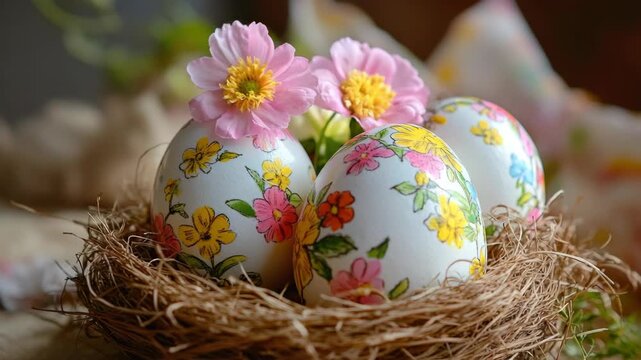 Easter Eggs in a Nest