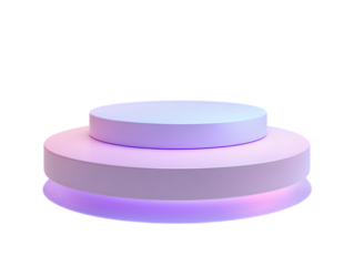 Twotiered round podium isolated on transparent background for product display