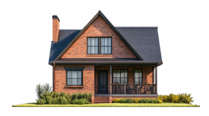 Modern brick house with dark gabled roof