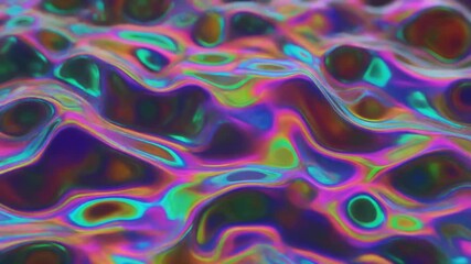 Colorful holographic abstract liquid waves futuristic motion background - Powered by Adobe