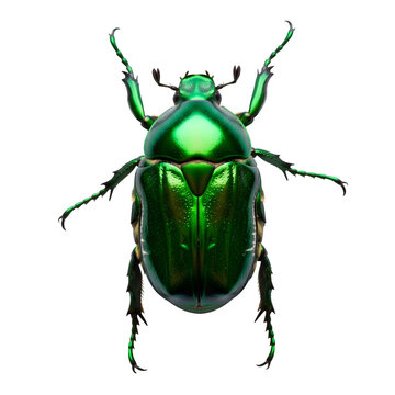 Green june beetle bug insect grub coleopteran fly entomology animal, isolated on white or transparent background. PNG