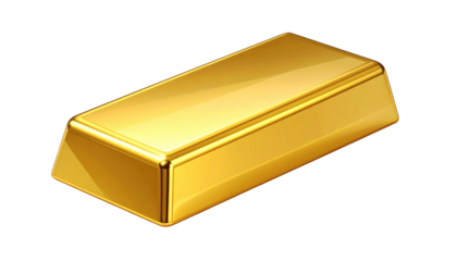 Gleaming, rectangular, gold bullion, isolated on a black background