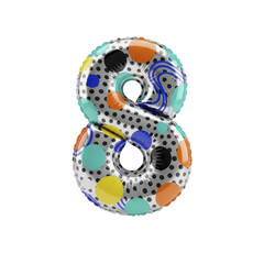 Set of foil balloon number isolated on a white background