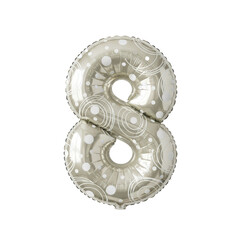 Set of foil balloon number isolated on a white background