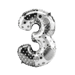 Set of foil balloon number isolated on a white background
