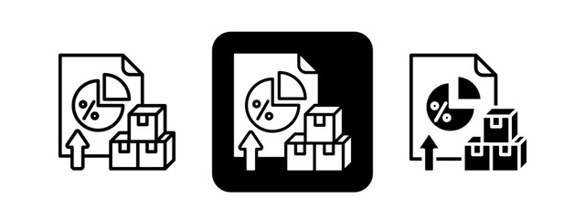 Import  Solid color and black line drawing vector illustration set