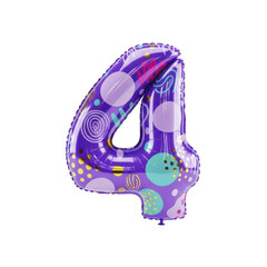 Set of foil balloon number isolated on a white background