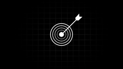 abstract Arrow hitting the center of target - success business concept. business goals achievement, target icon animation - Powered by Adobe