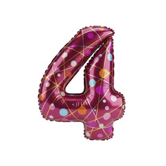 Set of foil balloon number isolated on a white background