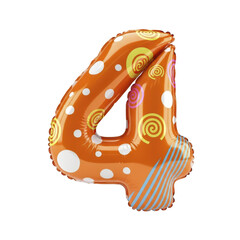 Set of foil balloon number isolated on a white background