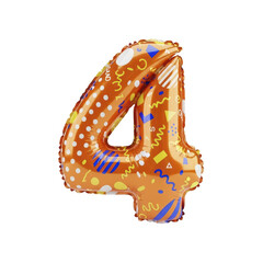 Set of foil balloon number isolated on a white background