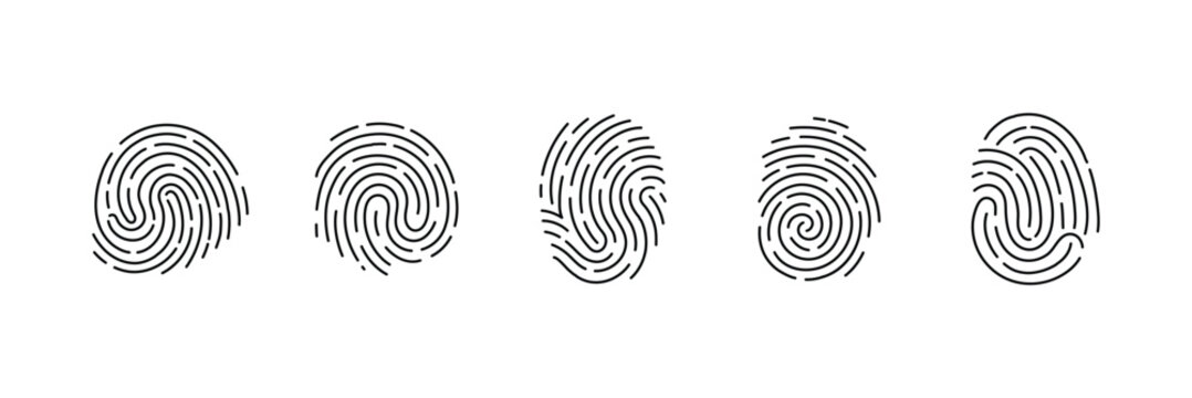 fingerprint vector icon Signature concept for password encryption . Set fingerprint scanning icon sign  stock Fingerprint scanning icon .  