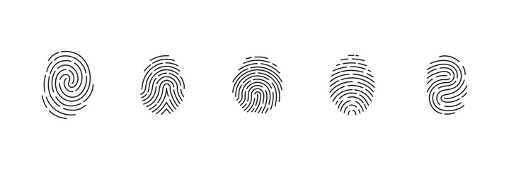 fingerprint vector icon Signature concept for password encryption . Set fingerprint scanning icon sign  stock Fingerprint scanning icon .  
