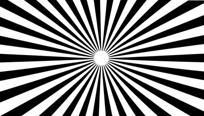 Obraz premium Abstract design with black and white radiating lines from a central white circle