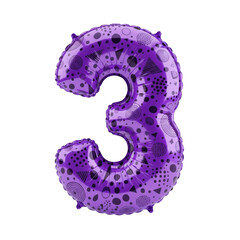 Set of foil balloon number isolated on a white background