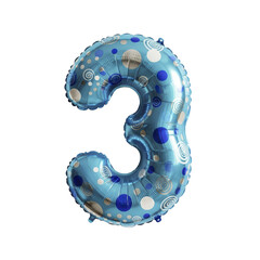 Set of foil balloon number isolated on a white background