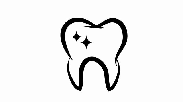 tooth  icon animation   simple flat