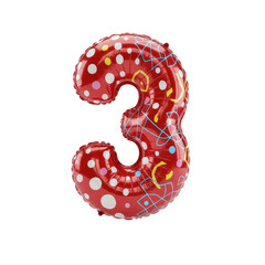 Set of foil balloon number isolated on a white background
