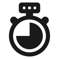 Half progress stopwatch icon &ndash; 1/2 filled timer symbol for countdown, time tracking, productivity, and deadline management in minimal outline vector
