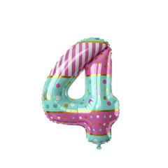 Set of foil balloon number isolated on a white background