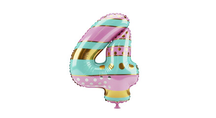 Set of foil balloon number isolated on a white background