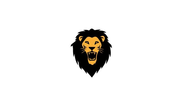 Lion emblem video for design asset microstock use