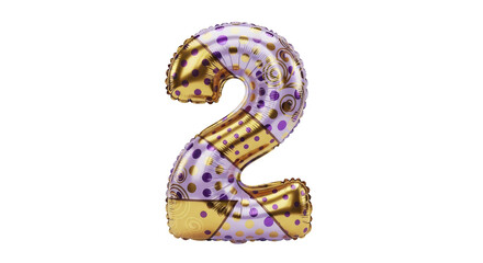 Set of foil balloon number isolated on a white background